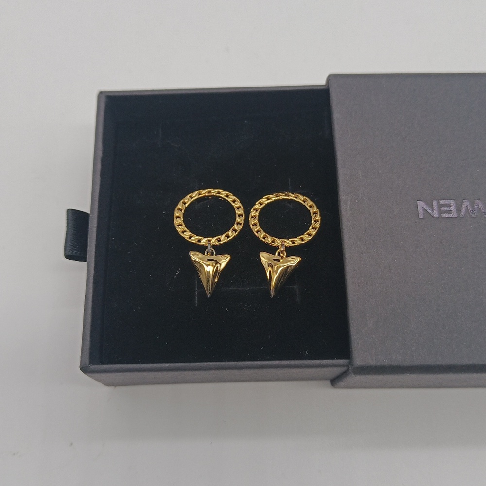 Saint Owen CHAIN HOOP SHARKTOOTH EARRINGS